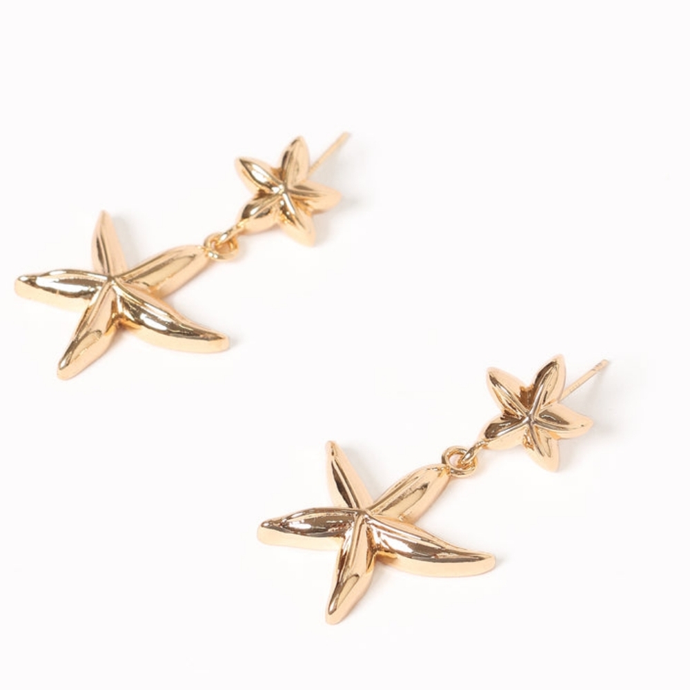 Gold Starfish Earrings - PETAL & PUP